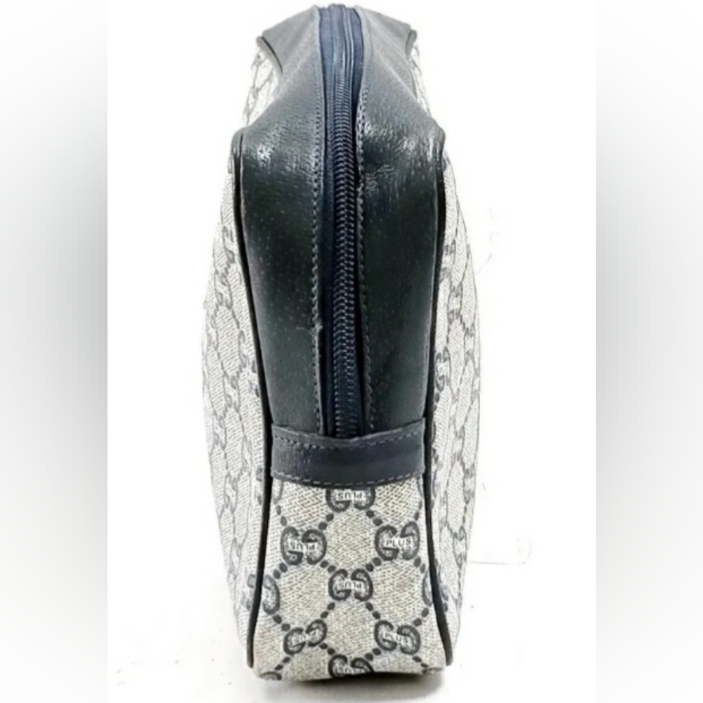 RARE GUCCI PLUS Clutch Bag  Navy Blue /Grey - Picture 3 of 9